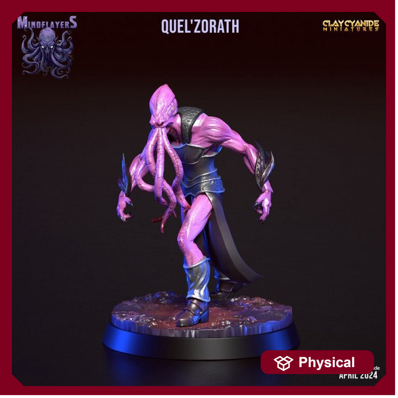 Mind Flayer, Illithid Unpainted Resin Miniature NPC | 28mm, 32mm,54mm,75mm, 100mm Scales | Dungeons and Dragons | Pathfinder | Clay Cyanide - Only-Games