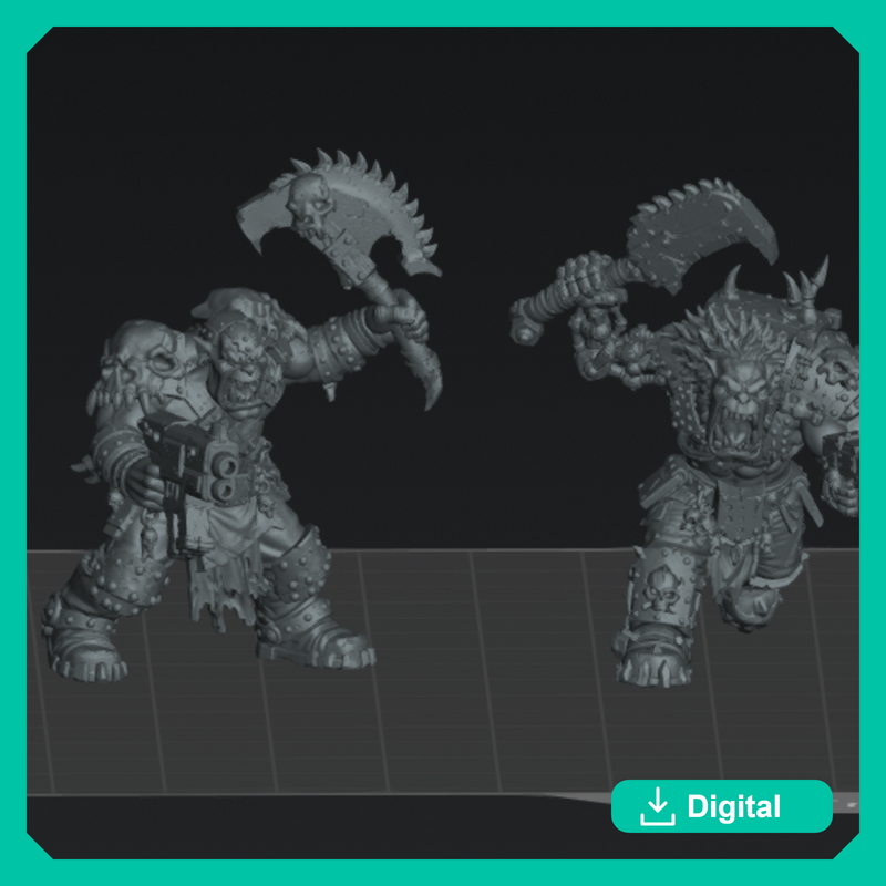 Sci-Fi Orc Beast Scrapper Boyz  STL – Grimdark 32mm Miniatures (STL Files)