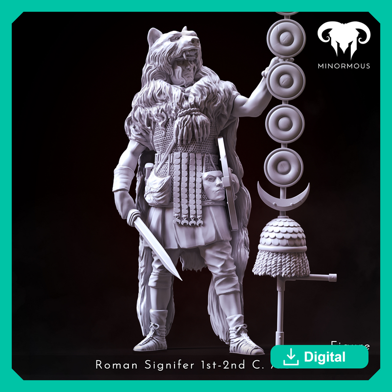 Figure - Roman Signifer 1st-2nd C. A.D. Standard of Honor!