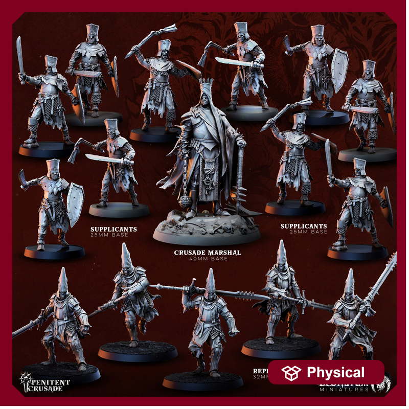Blasphemous Crusader Warband II | Bestiarum | Wargaming DnD Miniatures