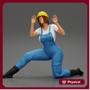 automotive mechanic girl with suit and helmet check the car