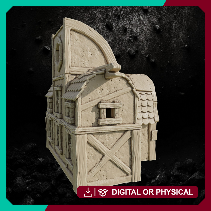 Townhouse 9 - Fantasy Village Terrain STL, DnD & Wargaming Scenery