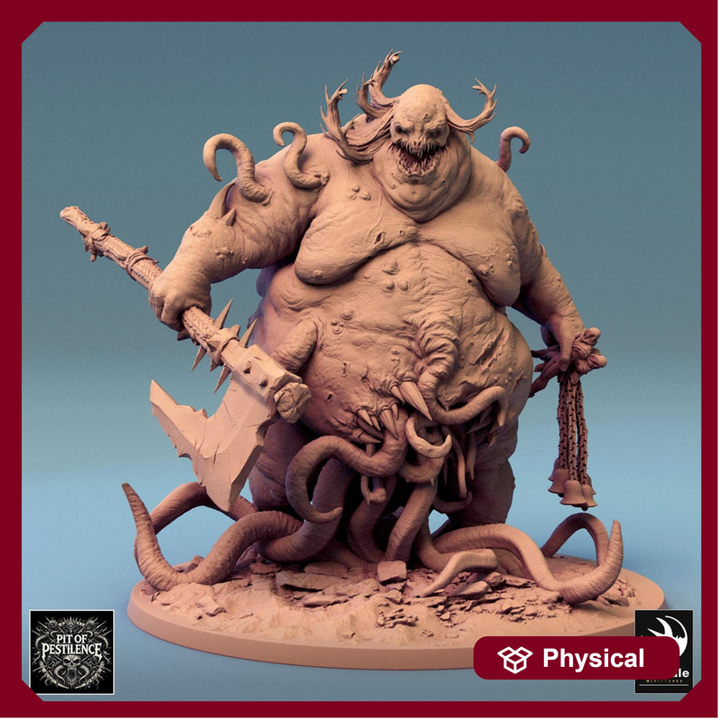 Flesh Golem Abomination Pestilence Demon (4 sizes) | 110mm Tall Proxy size | Large, Huge, Gargantuan D&D scale | Daemon Mini | Wargames  | - Only-Games