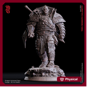 Half-Orc, Ogre Fighter Knight Paladin | 28mm, 32mm,54mm,75mm,100mm Scales | Player Character Mini -D&D 5e Pathfinder Figurine |Flesh of Gods - Only-Games