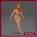 Naked Woman sitting on car