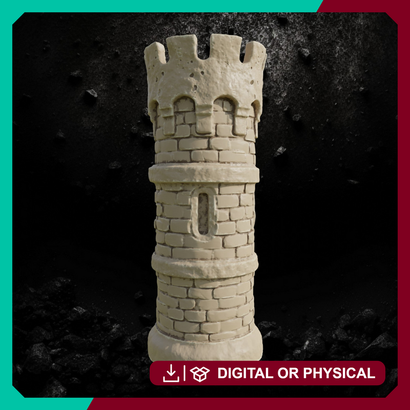 Stone Castle Tower - Fantasy Fortification STL, DnD & Wargaming Scenery