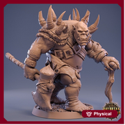 Ogre with Battle Axe | 28mm & 32mm Scale | 73mm Tall | Dungeons and Dragons | Pathfinder Oger | Daybreak Miniatures | Tabletop RPG | - Only-Games