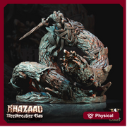 Dwarf Fighter Mounted on Gargantuan Worm | 110mm, Scale 28mm/32mm | Resin Miniature | Dungeons and Dragons Pathfinder - Only-Games