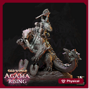 Lizardman mounted on Dinosaur  | 28mm, 32mm, Wargame Proxy Scales, 165mm long | Archvillain Games | Dungeons and Dragons 5e Pathfinder | - Only-Games