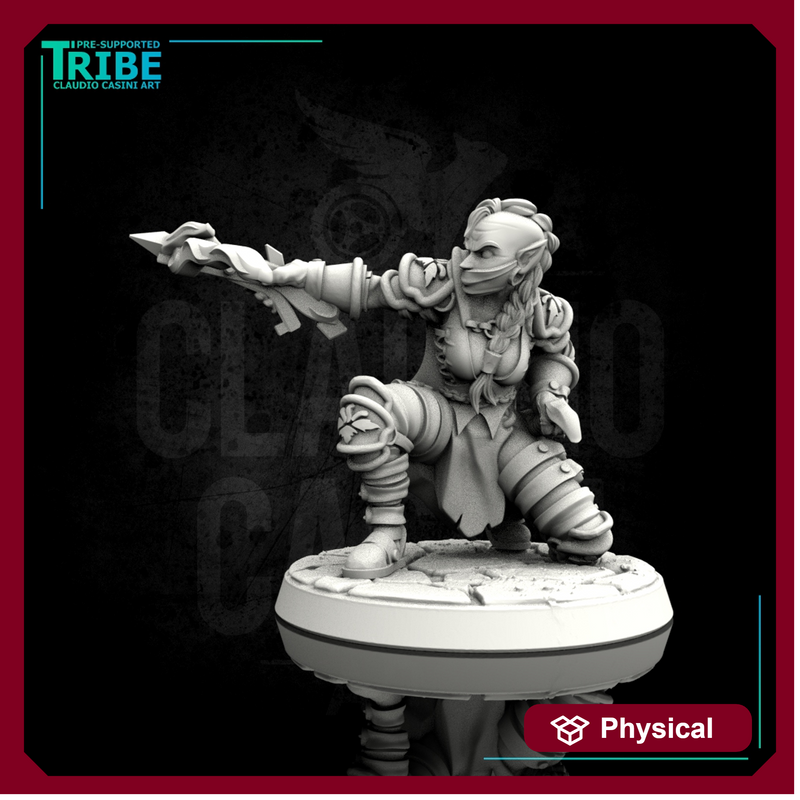 (0025) Female elf human tiefling hunter ranger with crossbow