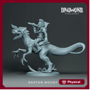 Goblin mounted raptor dinosaur