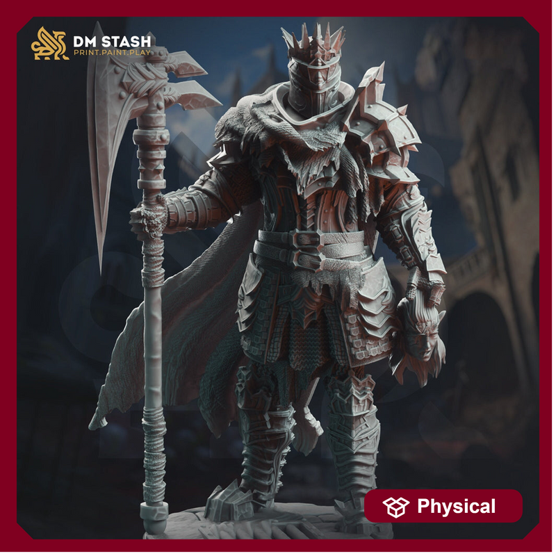 Human Paladin, Fighter Battlemaster | Resin Miniature | 28mm, 32mm, 54mm,75mm, 100mm Scales | Pathfinder Figure | DnD | Figurine unpainted | - Only-Games