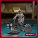 Farmer With Fork And Box Of Hay - TytanTroll Miniatures - DnD - Fantasy
