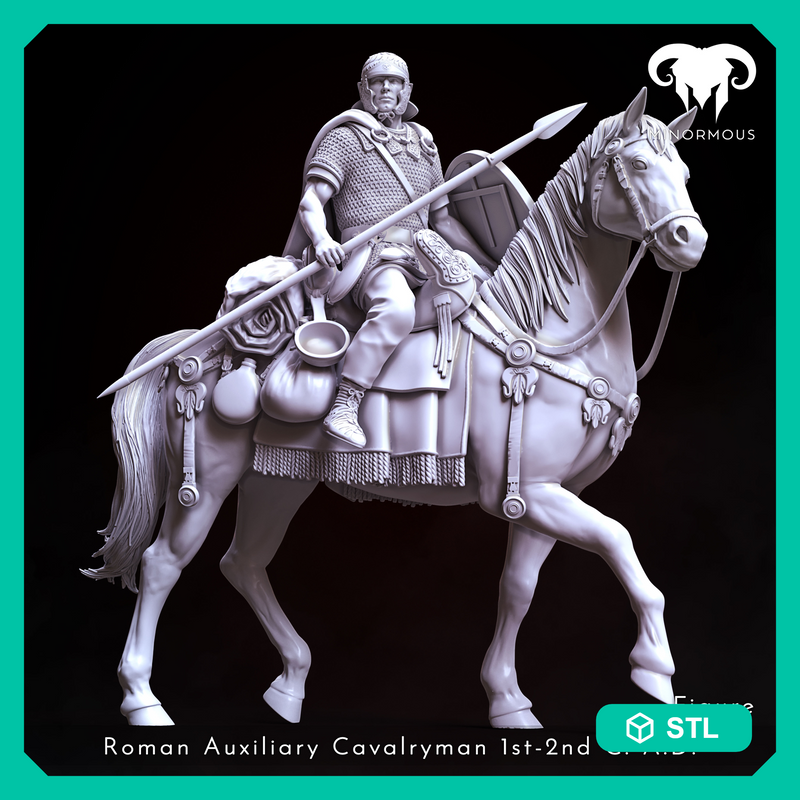 Figure & Horse - Roman Auxiliary Cavalryman 1st-2nd C. A.D. Hooves of Honor!
