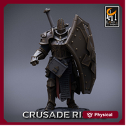 Paladin Knight Templar Unpainted Miniature | 28mm, 32mm,54mm,75mm, 100mm Scales | Dungeons and Dragons | Pathfinder | Lord of The Print - Only-Games