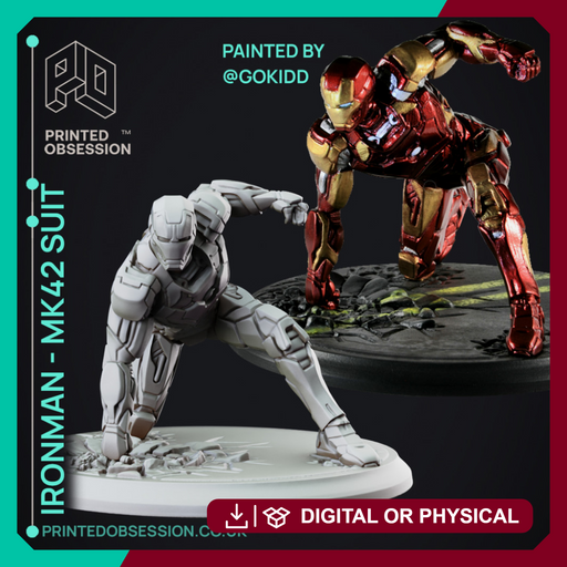 IRONMAN MK42 - Super Hero Landing Pose - 20 CM base - Only-Games