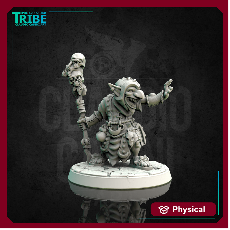 (0123) Male goblin wizard sorceror druid with magic club