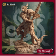 Dragonborn Fighter Paladin Ranger PC NPC Miniature | 28mm, 32mm, 54mm, 75mm, 100mm Scales | Pathfinder Figure | DnD | Figurine unpainted | - Only-Games
