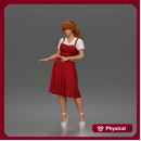 Woman standing In Belted Pinafore Dress Over Blouse With Heeled Sandals