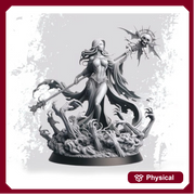 Necromancer, Wizard, Warlock, Sorcerer , PC NPC Miniature | NSFW Topless & Nude versions | 28mm, 32mm,54mm, 75mm, 100mm Scales | DnD 5e - Only-Games