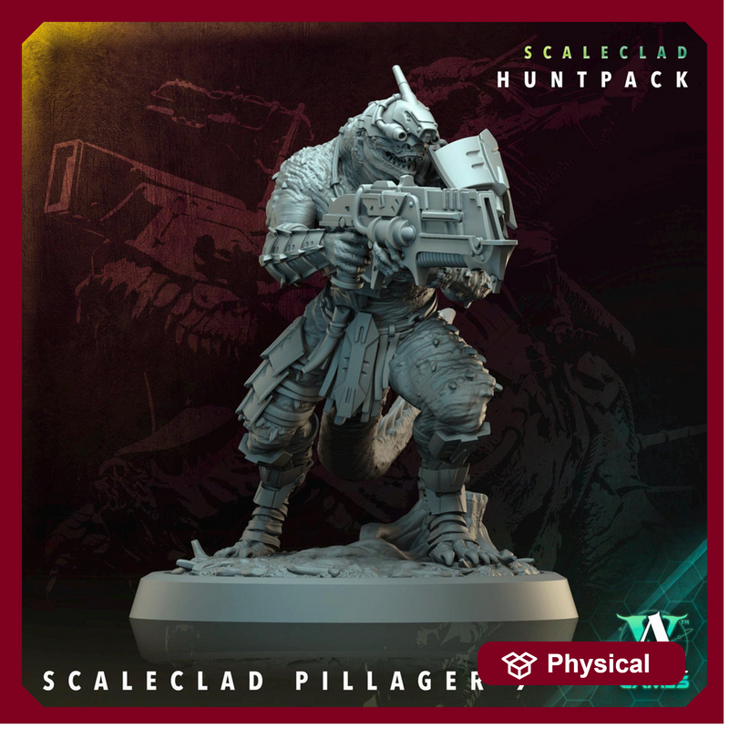 Sci-Fi Miniature Alien Shapers, Scaleclad Pillager | 28mm,32mm, 54mm, 75mm,100mm Scales | Resin Mini | Archvillain Games - Only-Games