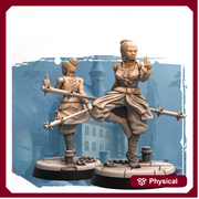Female Human Monk PC / NPC D&D 5e Unpainted Figure | 28mm, 32mm,54mm,75mm,100mm Scales | Dungeons and Dragons Pathfinder | - Only-Games