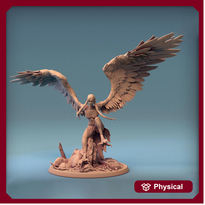Harpy Winged Monstrosity | 28mm,32mm,54mm,75mm,100mm Scale Resin Mini | Dungeons and Dragons D&D 5e Pathfinder - Only-Games