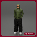 2 Gangster homie in hoodie standing with hands in pockets