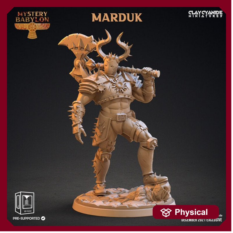 Barbarian with Great Axe, Fighter Chaos Knight | 28mm,32mm scale and 80mm tall  | Resin Miniature | Dungeons and Dragons | Clay Cyanide | - Only-Games