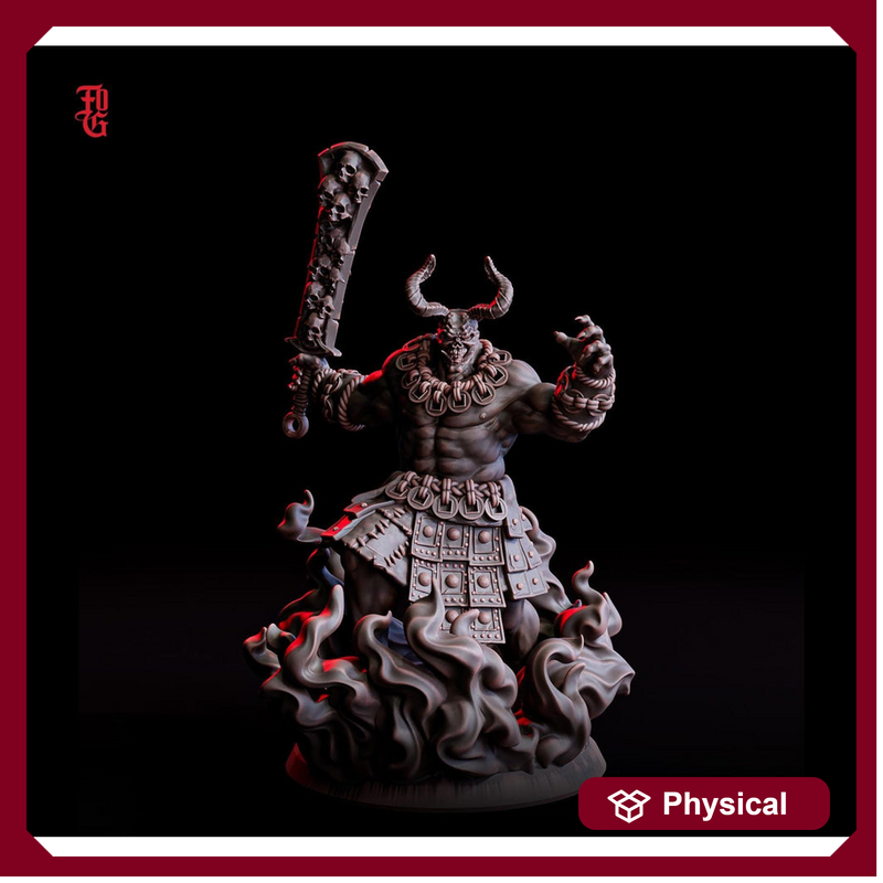 Oni Demon Fiend ( 5 sizes ) | 28mm,32mm,54mm,75mm,100mm Scale  - Boss Monster Mini - Minis - D&D 5e - Pathfinder Figurine | Flesh of Gods - Only-Games