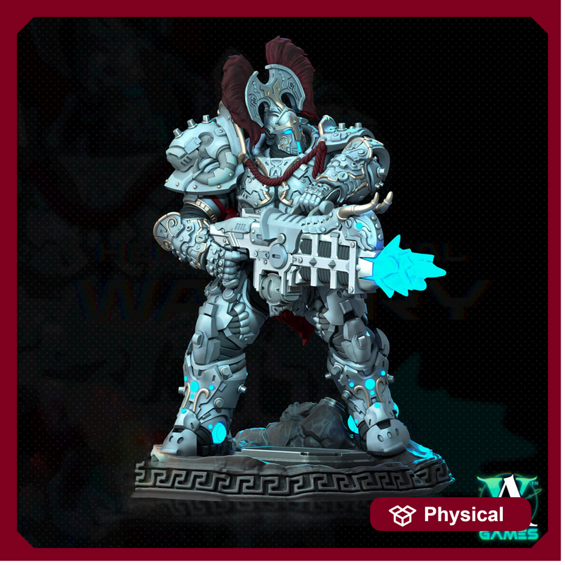 Sci-Fi Miniature Space Knight, Hellas Eternal | 28mm,32mm, 54mm, 75mm,100mm Scales | Resin Mini | Archvillain Games - Only-Games
