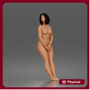 Naked woman standing barefoot