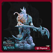 Sahuagin Great Axe | Resin Miniature | Dungeons and Dragons | 28mm,32mm,75mm Scales | Pathfinder Sea Devil humanoid | D&D 5e | - Only-Games