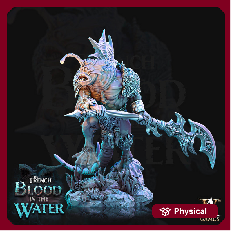 Sahuagin Great Axe | Resin Miniature | Dungeons and Dragons | 28mm,32mm,75mm Scales | Pathfinder Sea Devil humanoid | D&D 5e | - Only-Games
