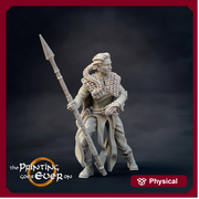 Human Ranger Fighter with Spear | Miniature | 28mm Scale | 32mm Scale | 75mm Scale | Pathfinder Figure | DnD | Ranger Figurine unpainted | - Only-Games