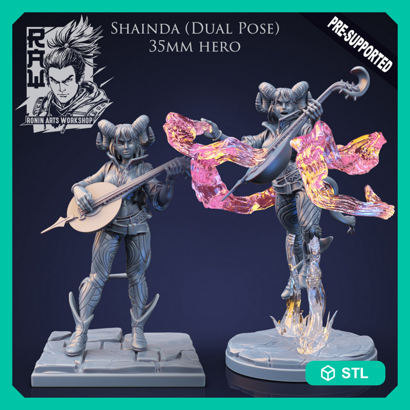 Shainda The Bard - Idle and Action Pose - STL only