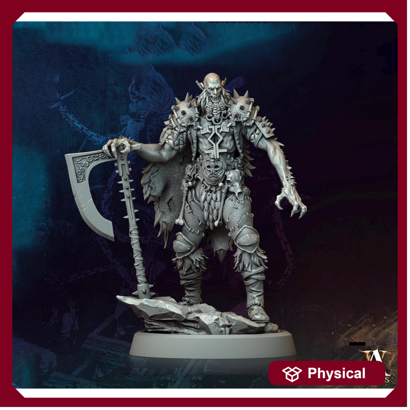 Orc Chief Fighter Barbarian w/ Great Axe, Half-Orc | Scales: 28mm,32mm ,54mm,75mm,100mm  Megaboss | Dungeons & Dragons 5e | Pathfinder - Only-Games