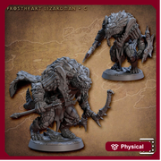 Lizardfolk, Lizardman, Fighter, Range, Paladin PC NPC  | 28mm,32mm,54mm,75mm Scale Resin Miniature | Dungeons and Dragons |Artisan Guild - Only-Games