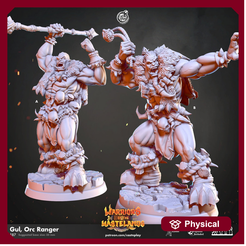 Orc Rangers, Orc barbarian | 28mm | 32mm | 75mm tall |  Megaboss | Dungeons and Dragons Pathfinder | - Only-Games