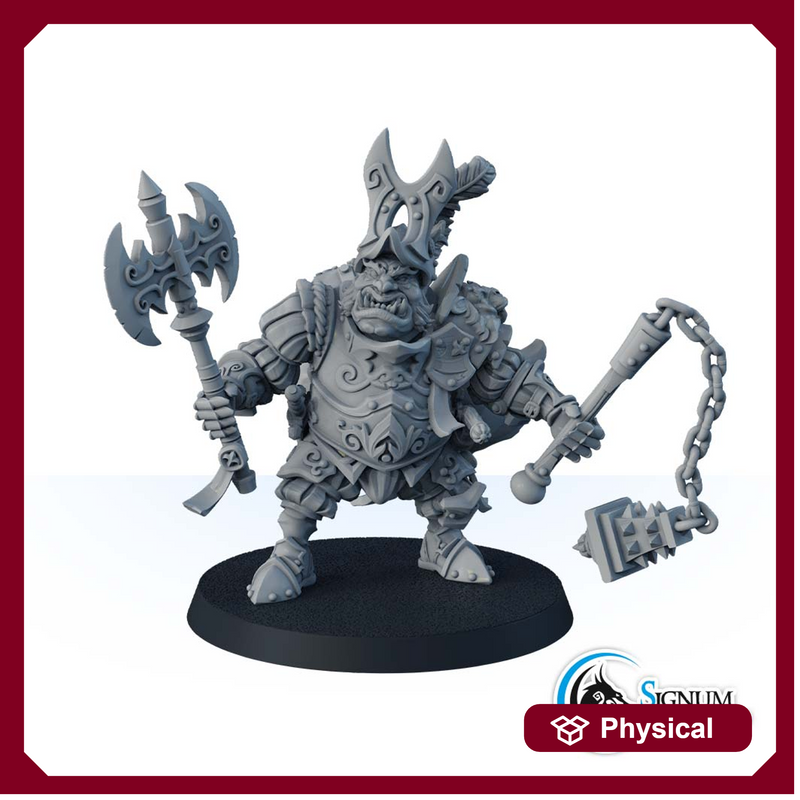 Ogre with chain, “Ironheads” heavy infantry