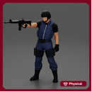 Military precision A man with tactical mastery holding a gun with one hand aimed at the enemy