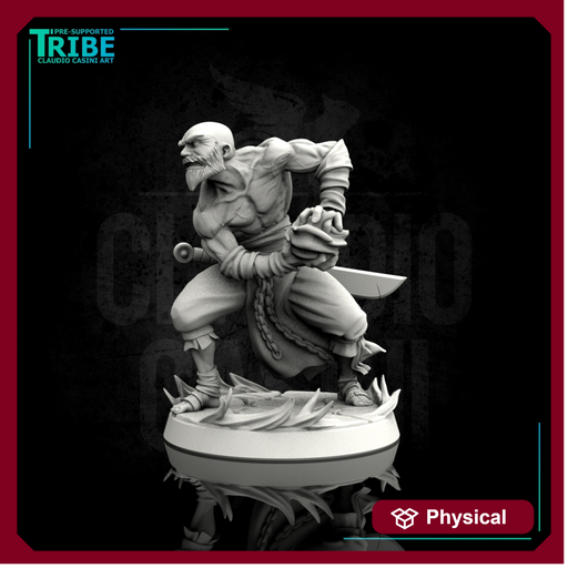 (0002) Male human monk with sword and hadoken - Only-Games