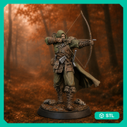Ranger Archer Miniature STL | Torvin Shooting Bow | Digital Download - Only-Games