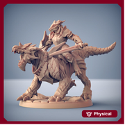 Dragonborn Knight Paladin Fighter Mounted on Dragonling | 28mm, 32mm, 54mm, 75mm Scale Resin Miniature | Dungeons and Dragons | Pathfinder | - Only-Games