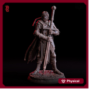 Human Fighter Miniature | Lone Battle Master Warrior | UNPAINTED Resin DnD Pathfinder - Only-Games