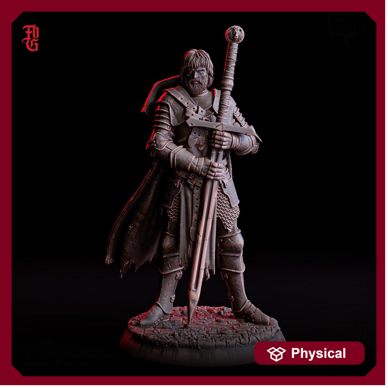 Human Fighter Miniature | Lone Battle Master Warrior | UNPAINTED Resin DnD Pathfinder - Only-Games