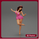 Sexy Woman In Dress Having Fun Holding One Leg