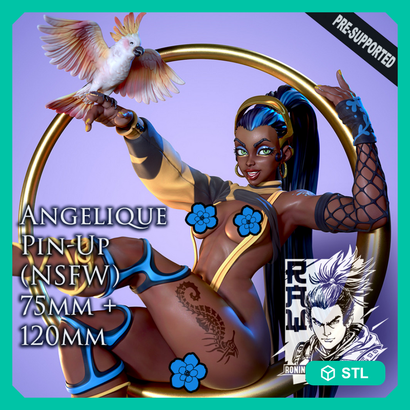 Angelique (NSFW) Pin Up - 75 and 120mm - STL only