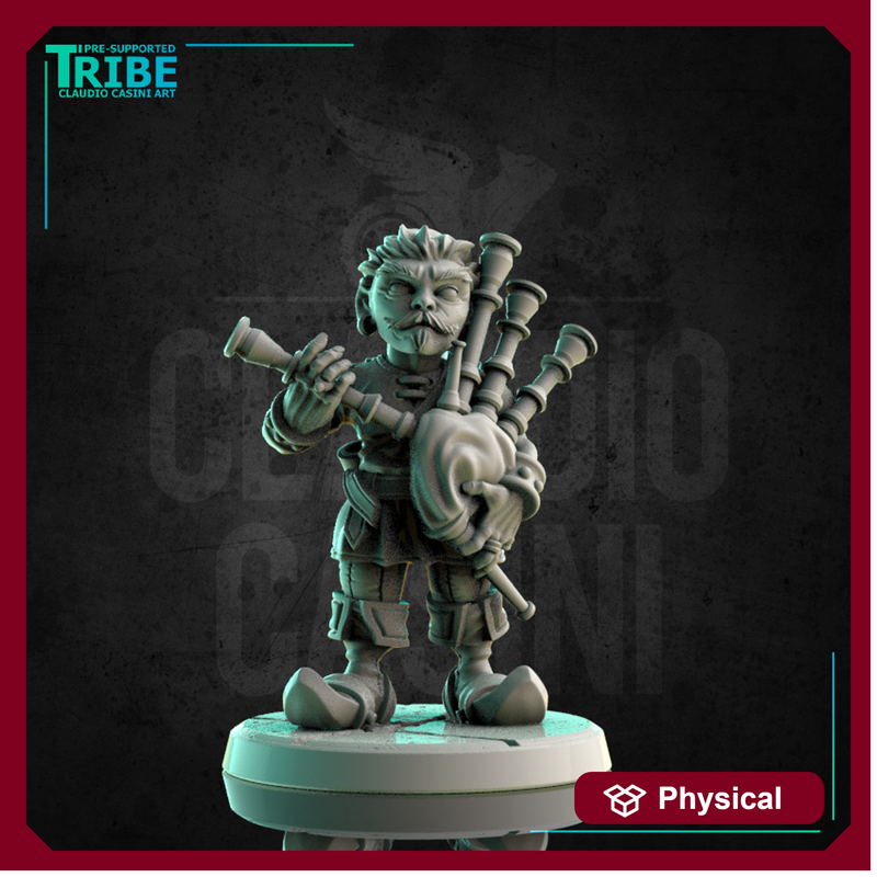 (0181) Male halfling hobbit bard musician with a bagpipes - Only-Games