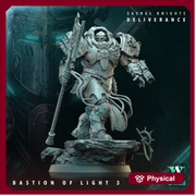 Sci-Fi Miniature Space Knight, Bastion of Light | 28mm,32mm, 54mm, 75mm,100mm Scales | Resin Mini | Archvillain Games - Only-Games